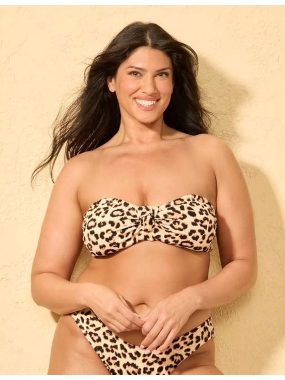 NEW Shade & Shore Leopard Print Bandeau Bikini Top - Size M